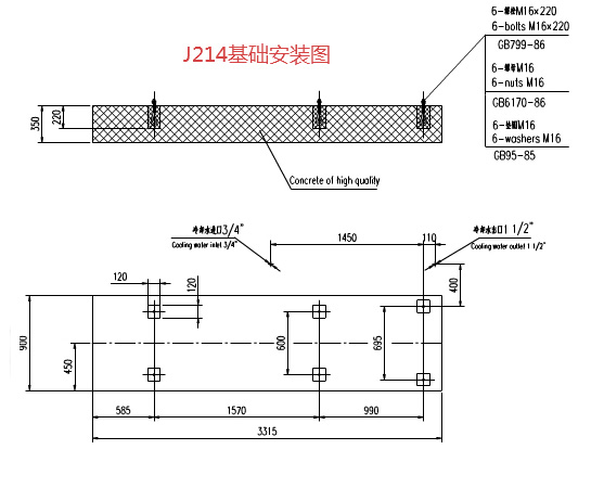 J214型(50噸)500千牛熱室壓鑄機(jī)安裝圖2